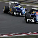 Felipe Nasr (BRA) Sauber C35 and Marcus Ericsson (SWE) Sauber C35 at Formula One World Championship, Rd11, Practice, Hungaroring, Hungary, Friday 22 July 2016. © Sutton Images
