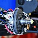Manor Racing MRT05 front brake and wheel hub detail at Formula One World Championship, Rd11, Preparations, Hungaroring, Hungary, Thursday 21 July 2016. © Sutton Images