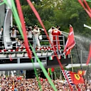 Race winner Nico Rosberg (GER) Mercedes AMG F1 ceebrates with champagne on the podium alongside Lewis Hamilton (GBR) Mercedes AMG F1 and Sebastian Vettel (GER) Ferrari at Formula One World Championship, Rd14, Italian Grand Prix, Race, Monza, Italy, Sunday 4 September 2016. © Sutton Images