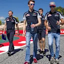 Daniil Kvyat (RUS) Scuderia Toro Rosso and Carlos Sainz jr (ESP) Scuderia Toro Rosso walk the track at Formula One World Championship, Rd5, Spanish Grand Prix, Preparations, Barcelona, Spain, Thursday 12 May 2016. © Sutton Images