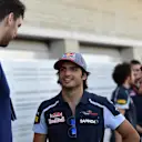 Pau Gasol (ESP) San Antonio Spurs Basketball Player with Carlos Sainz jr (ESP) Scuderia Toro Rosso and Carlos Sainz (ESP) at Formula One World Championship, Rd18, United States Grand Prix, Qualifying, Circuit of the Americas, Austin, Texas, USA, Saturday 22 October 2016. © Sutton Images