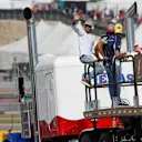 Lewis Hamilton (GBR) Mercedes AMG F1, Kimi Raikkonen (FIN) Ferrari and drivers on the drivers parade at Formula One World Championship, Rd18, United States Grand Prix, Race, Circuit of the Americas, Austin, Texas, USA, Sunday 23 October 2016. © Sutton Images