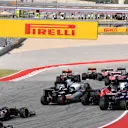 Nico Hulkenberg (GER) Force India VJM09, Carlos Sainz (ESP) Scuderia Toro Rosso STR11 and Fernando Alonso (ESP) McLaren MP4-31 clash at the start of the race at Formula One World Championship, Rd18, United States Grand Prix, Race, Circuit of the Americas, Austin, Texas, USA, Sunday 23 October 2016. © Sutton Images