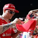 Kimi Raikkonen (FIN) Ferrari signs autographs for the fans at Formula One World Championship, Rd20, Abu Dhabi Grand Prix, Preparations, Yas Marina Circuit, Abu Dhabi, UAE, Thursday 23 November 2017. © Simon Galloway/Sutton Images