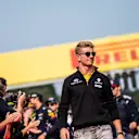 Nico Hulkenberg (GER) Renault Sport F1 Team on the drivers parade at Formula One World Championship, Rd12, Belgian Grand Prix, Race, Spa Francorchamps, Belgium, Sunday 27 August 2017. © Sutton Images