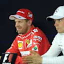 Sebastian Vettel (GER) Ferrari and Valtteri Bottas (FIN) Mercedes AMG F1 in the Press Conference at Formula One World Championship, Rd19, Brazilian Grand Prix, Qualifying, Interlagos, Sao Paulo, Brazil, Saturday 11 November 2017. © Kym Illman/Sutton Images