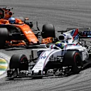 Felipe Massa (BRA) Williams FW40 and Fernando Alonso (ESP) McLaren MCL32 at Formula One World Championship, Rd19, Brazilian Grand Prix, Race, Interlagos, Sao Paulo, Brazil, Sunday 12 November 2017. © Mark Sutton/Sutton Images
