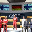 Podium: (L to R): Jock Clear (GBR) Ferrari Chief Engineer, Kimi Raikkonen (FIN) Ferrari, race winner Sebastian Vettel (GER) Ferrari and Valtteri Bottas (FIN) Mercedes AMG F1 celebrate on the podium at Formula One World Championship, Rd11, Hungarian Grand Prix, Race, Hungaroring, Hungary, Sunday 30 July 2017. © Sutton Images