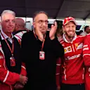 Kimi Raikkonen (FIN) Ferrari, Piero Lardi Ferrari (ITA) Ferrari Vice President, Sergio Marchionne (ITA) CEO FIAT, Sebastian Vettel (GER) Ferrari and Maurizio Arrivabene (ITA) Ferrari Team Principal at Ferrari 70th Anniversary at Formula One World Champion
