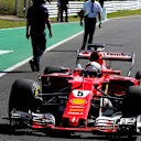 Sebastian Vettel (GER) Ferrari arrives in parc ferme at Formula One World Championship, Rd13, Italian Grand Prix, Race, Monza, Italy, Sunday 3 September 2017. © Sutton Images