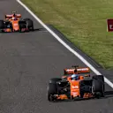 Fernando Alonso (ESP) McLaren MCL32 and Stoffel Vandoorne (BEL) McLaren MCL32 at Formula One World Championship, Rd16, Japanese Grand Prix, Race, Suzuka, Japan, Sunday 8 October 2017. © Manuel Goria/Sutton Images
