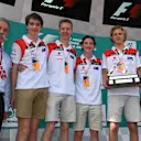 F1 in Schools students on the podium with Chase Carey (USA) Chief Executive Officer and Executive Chairman of the Formula One Group at Formula One World Championship, Rd15, Malaysian Grand Prix, Qualifying, Sepang, Malaysia, Saturday 30 September 2017. © Mark Sutton/Sutton Images