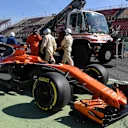 Stoffel Vandoorne (BEL) McLaren MCL32 stops on track at Formula One Testing, Day Three, Barcelona, Spain, 9 March 2017. © Sutton Images
