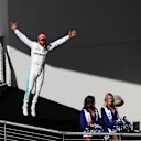 Race winner Lewis Hamilton (GBR) Mercedes AMG F1 celebrates on the podium at Formula One World Championship, Rd17, United States Grand Prix, Race, Circuit of the Americas, Austin, Texas, USA, Sunday 22 October 2017. © Kym Illman/Sutton Images