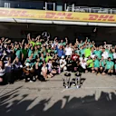 Race winner Lewis Hamilton (GBR) Mercedes AMG F1 celebrates with the team at Formula One World Championship, Rd17, United States Grand Prix, Race, Circuit of the Americas, Austin, Texas, USA, Sunday 22 October 2017. © Mark Sutton/Sutton Images