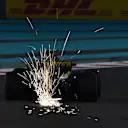 Carlos Sainz, Renault Sport F1 Team R.S. 18 sparks at Formula One World Championship, Rd21, Abu Dhabi Grand Prix, Practice, Yas Marina Circuit, Abu Dhabi, UAE, Friday 23 November 2018.