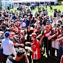 Kimi Raikkonen (FIN) Ferrari signs autographs for the fans at Formula One World Championship, Rd1, Australian Grand Prix, Preparations, Melbourne, Australia, Thursday 22 March 2018. © Jerry Andre/Sutton Images