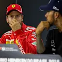 Sebastian Vettel, Ferrari and Lewis Hamilton, Mercedes AMG F1 in Press Conference at Formula One World Championship, Rd20, Brazilian Grand Prix, Qualifying, Interlagos, Sao Paulo, Brazil, Saturday 10 November 2018.