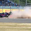 Brendon Hartley (NZL) Scuderia Toro Rosso STR13 crashes in FP3 at Formula One World Championship, Rd10, British Grand Prix, Qualifying, Silverstone, England, Saturday 7 July 2018. © Simon Galloway/Sutton Images