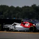Charles Leclerc (MON) Alfa Romeo Sauber C37 spins at Formula One World Championship, Rd10, British Grand Prix, Qualifying, Silverstone, England, Saturday 7 July 2018. © Manuel Goria/Sutton Images