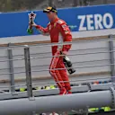 Kimi Raikkonen, Ferrari celebrates with trophy and champagne at Formula One World Championship, Rd14, Italian Grand Prix, Race, Monza, Italy, Sunday 2 September 2018. © Jerry Andre/Sutton Images