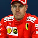 Sebastian Vettel (GER) Ferrari in the Press Conference at Formula One World Championship, Rd6, Monaco Grand Prix, Qualifying, Monte-Carlo, Monaco, Saturday 26 May 2018. © Manuel Goria/Sutton Images