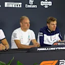 (L to R): Marcus Ericsson, Alfa Romeo Sauber F1 Team, Valtteri Bottas, Mercedes AMG F1, Sergey Sirotkin, Williams Racing and Charles Leclerc, Alfa Romeo Sauber F1 Team in Press Conference at Formula One World Championship, Rd16, Russian Grand Prix, Preparations, Sochi Autodrom, Sochi, Krasnodar Krai, Russia, Thursday 27 September 2018.