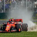 MELBOURNE GRAND PRIX CIRCUIT, AUSTRALIA - MARCH 17: Charles Leclerc, Ferrari SF90, cuts across the grass during the Australian GP at Melbourne Grand Prix Circuit on March 17, 2019 in Melbourne Grand Prix Circuit, Australia. (Photo by LAT Images)