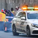 BAKU CITY CIRCUIT, AZERBAIJAN - APRIL 26: Daniil Kvyat, Toro Rosso STR14, climbs out of his car after a crash during FP2 during the Azerbaijan GP at Baku City Circuit on April 26, 2019 in Baku City Circuit, Azerbaijan. (Photo by Simon Galloway / Sutton Images)
