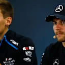 SPA-FRANCORCHAMPS, BELGIUM - AUGUST 29: Valtteri Bottas, Mercedes AMG F1, and George Russell, Williams Racing during the Belgian GP at Spa-Francorchamps on August 29, 2019 in Spa-Francorchamps, Belgium. (Photo by Andy Hone / LAT Images)