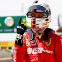 CIRCUIT GILLES-VILLENEUVE, CANADA - JUNE 08: Pole man Sebastian Vettel, Ferrari, celebrates during the Canadian GP at Circuit Gilles-Villeneuve on June 08, 2019 in Circuit Gilles-Villeneuve, Canada. (Photo by Steven Tee / LAT Images)
