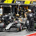 HOCKENHEIMRING, GERMANY - JULY 28: Romain Grosjean, Haas VF-19 pit stop during the German GP at Hockenheimring on July 28, 2019 in Hockenheimring, Germany. (Photo by Joe Portlock / LAT Images)