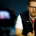 HUNGARORING, HUNGARY - AUGUST 02: Andreas Seidl, Team Principal, McLaren, in the team principals' Press Conference during the Hungarian GP at Hungaroring on August 02, 2019 in Hungaroring, Hungary. (Photo by Sam Bloxham / LAT Images)