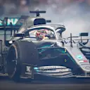MEXICO CITY, MEXICO - OCTOBER 27: Race winner Lewis Hamilton of Great Britain and Mercedes GP celebrates in parc ferme by performing donuts during the F1 Grand Prix of Mexico at Autodromo Hermanos Rodriguez on October 27, 2019 in Mexico City, Mexico. (Photo by Clive Mason/Getty Images)