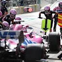 SPIELBERG, AUSTRIA - JULY 03: Racing Point team members prepare for a pit stop during practice for the F1 Grand Prix of Austria at Red Bull Ring on July 03, 2020 in Spielberg, Austria. (Photo by Peter Fox/Getty Images)