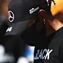 SPIELBERG, AUSTRIA - JULY 05: Lewis Hamilton of Great Britain and Mercedes GP wearsa Black Live Matter shirt on the grid before the Formula One Grand Prix of Austria at Red Bull Ring on July 05, 2020 in Spielberg, Austria. (Photo by Mario Renzi - Formula 1/Formula 1 via Getty Images)
