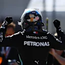 SPIELBERG, AUSTRIA - JULY 05: Race winner Valtteri Bottas of Finland and Mercedes GP celebrates in parc ferme during the Formula One Grand Prix of Austria at Red Bull Ring on July 05, 2020 in Spielberg, Austria. (Photo by Mario Renzi - Formula 1/Formula 1 via Getty Images)