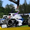 SPIELBERG, AUSTRIA - JULY 05: The car of George Russell of Great Britain and Williams is removed from the circuit after he retired during the Formula One Grand Prix of Austria at Red Bull Ring on July 05, 2020 in Spielberg, Austria. (Photo by Clive Mason - Formula 1/Formula 1 via Getty Images)