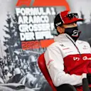 NUERBURG, GERMANY - OCTOBER 08: Kimi Raikkonen of Finland and Alfa Romeo Racing talks in the Drivers Press Conference during previews ahead of the F1 Eifel Grand Prix at Nuerburgring on October 08, 2020 in Nuerburg, Germany. (Photo by XPB - Pool/Getty Images)
