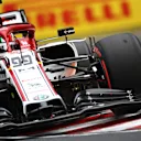 BUDAPEST, HUNGARY - JULY 18: Antonio Giovinazzi of Italy driving the (99) Alfa Romeo Racing C39 Ferrari on track during final practice for the F1 Grand Prix of Hungary at Hungaroring on July 18, 2020 in Budapest, Hungary. (Photo by Mark Thompson/Getty Images)