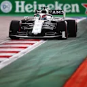 SOCHI, RUSSIA - SEPTEMBER 26: George Russell of Great Britain driving the (63) Williams Racing FW43 Mercedes during qualifying ahead of the F1 Grand Prix of Russia at Sochi Autodrom on September 26, 2020 in Sochi, Russia. (Photo by Dan Istitene - Formula 1/Formula 1 via Getty Images)