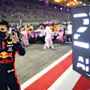 BAHRAIN, BAHRAIN - DECEMBER 06: Alexander Albon of Thailand and Red Bull Racing prepares to drive on the grid before the F1 Grand Prix of Sakhir at Bahrain International Circuit on December 06, 2020 in Bahrain, Bahrain. (Photo by Mark Thompson/Getty Images)