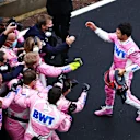 ISTANBUL, TURKEY - NOVEMBER 15: Second placed Sergio Perez of Mexico and Racing Point celebrates with his team in parc ferme during the F1 Grand Prix of Turkey at Intercity Istanbul Park on November 15, 2020 in Istanbul, Turkey. (Photo by Bryn Lennon/Getty Images)