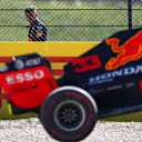 SCARPERIA, ITALY - SEPTEMBER 13: Max Verstappen of Netherlands and Red Bull Racing looks on as his car is removed from the track after a crash during the F1 Grand Prix of Tuscany at Mugello Circuit on September 13, 2020 in Scarperia, Italy. (Photo by Dan Istitene - Formula 1/Formula 1 via Getty Images)