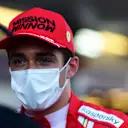 BAKU, AZERBAIJAN - JUNE 05: Pole position qualifier Charles Leclerc of Monaco and Ferrari talks with second placed qualifier Lewis Hamilton of Great Britain and Mercedes GP in parc ferme during qualifying ahead of the F1 Grand Prix of Azerbaijan at Baku City Circuit on June 05, 2021 in Baku, Azerbaijan. (Photo by Mario Renzi - Formula 1/Formula 1 via Getty Images)