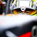 BAHRAIN, BAHRAIN - MARCH 27: Sergio Perez of Mexico and Red Bull Racing prepares to drive in the garage during qualifying ahead of the F1 Grand Prix of Bahrain at Bahrain International Circuit on March 27, 2021 in Bahrain, Bahrain. (Photo by Mark Thompson/Getty Images)