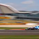 NORTHAMPTON, ENGLAND - JULY 16: Fernando Alonso of Spain driving the (14) Alpine A521 Renault during practice ahead of the F1 Grand Prix of Great Britain at Silverstone on July 16, 2021 in Northampton, England. (Photo by Lars Baron/Getty Images)