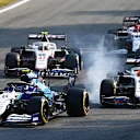 MONZA, ITALY - SEPTEMBER 11: Nicholas Latifi of Canada driving the (6) Williams Racing FW43B Mercedes leads Mick Schumacher of Germany driving the (47) Haas F1 Team VF-21 Ferrari during the Sprint ahead of the F1 Grand Prix of Italy at Autodromo di Monza on September 11, 2021 in Monza, Italy. (Photo by Clive Mason - Formula 1/Formula 1 via Getty Images)