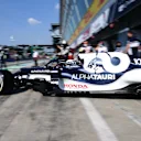 MONZA, ITALY - SEPTEMBER 12: Pierre Gasly of France driving the (10) Scuderia AlphaTauri AT02 Honda leaves the garage during the F1 Grand Prix of Italy at Autodromo di Monza on September 12, 2021 in Monza, Italy. (Photo by Peter Fox/Getty Images)