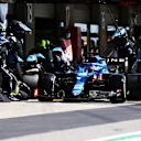 PORTIMAO, PORTUGAL - MAY 02: Fernando Alonso of Spain driving the (14) Alpine A521 Renault in the Pitlane during the F1 Grand Prix of Portugal at Autodromo Internacional Do Algarve on May 02, 2021 in Portimao, Portugal. (Photo by Peter Fox/Getty Images)